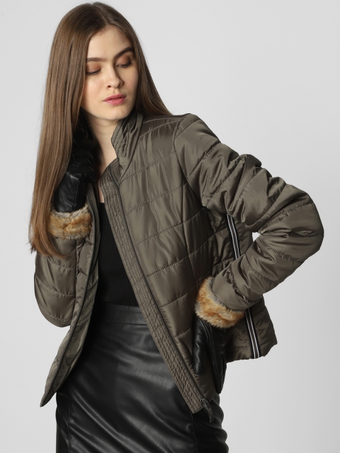 

Vero Moda Women Olive Green Solid Lightweight Puffer Jacket