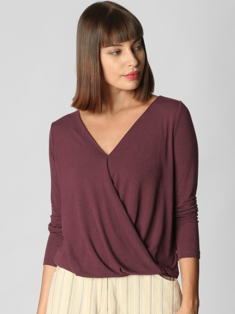 

Vero Moda Women Maroon Solid Wrap Top