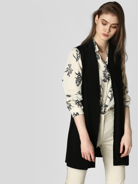 

Vero Moda Women Black Solid Open Front Jacket