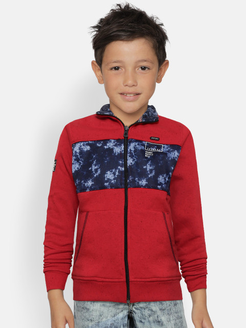 

Monte Carlo Boys Rust Red & Navy Blue Printed Sweatshirt