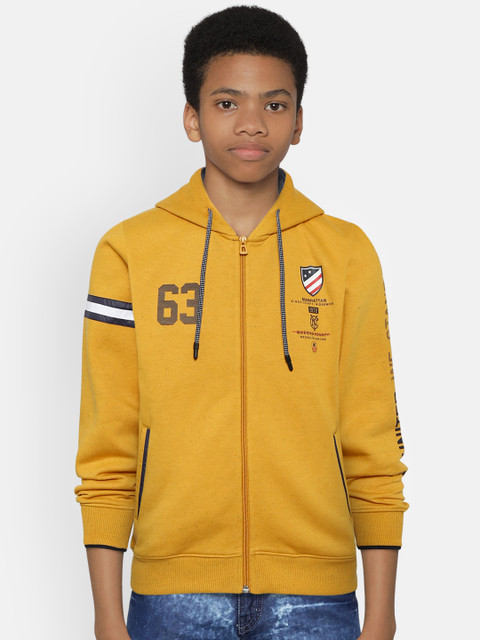 

Monte Carlo Boys Mustard Yellow Printed Detail Hooded Sweatshirt