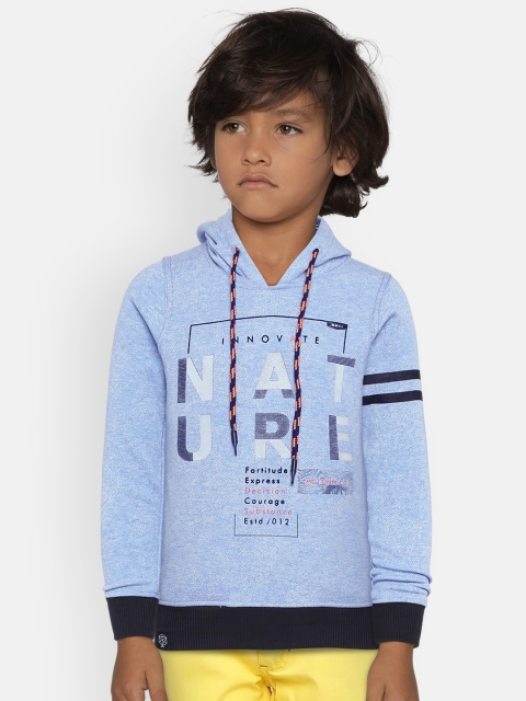 

Monte Carlo Boys Blue Printed Hooded Sweatshirt