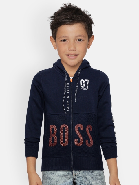 

Monte Carlo Boys Navy Blue Printed Hooded Sweatshirt