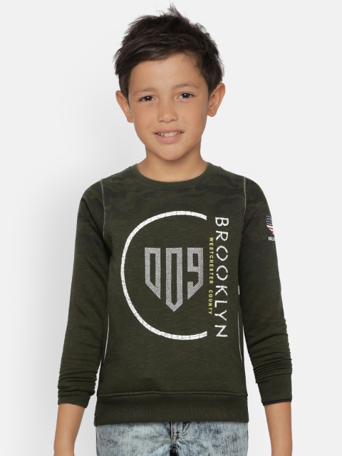 

Monte Carlo Boys Olive Green Printed Sweatshirt