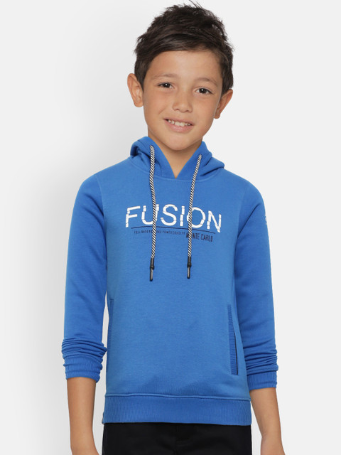 

Monte Carlo Boys Blue Printed Hooded Sweatshirt
