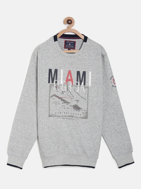 

Monte Carlo Boys Grey Melange Printed Sweatshirt