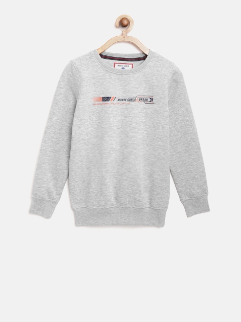 

Monte Carlo Boys Grey Melange Solid Sweatshirt