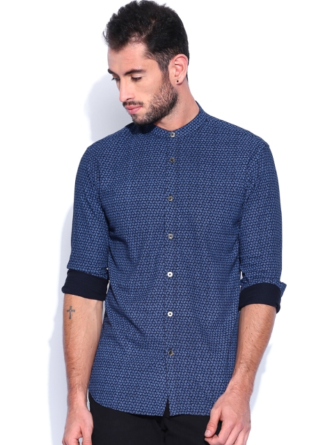 

Flying Machine Blue Printed Casual Shirt