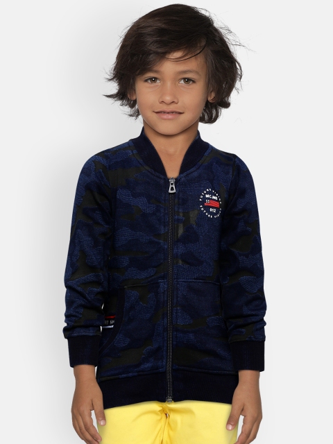 

Monte Carlo Boys Navy Blue & Olive Green Camouflage Patterned Sweatshirt