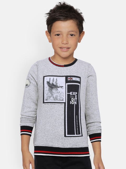 

Monte Carlo Boys Grey Melange Printed Sweatshirt