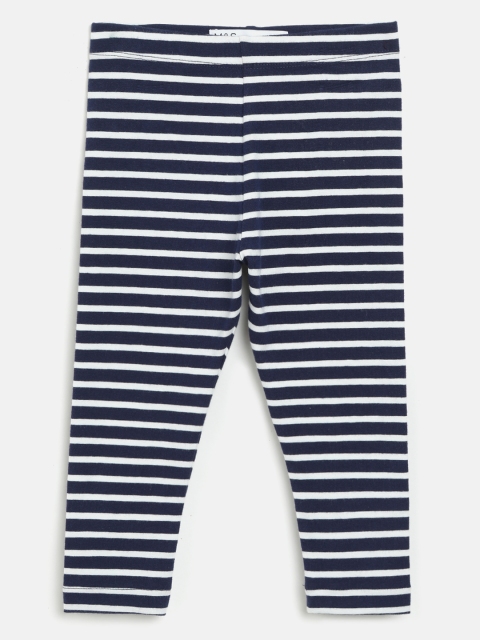 

Marks & Spencer Girls Navy Blue & White Striped Leggings