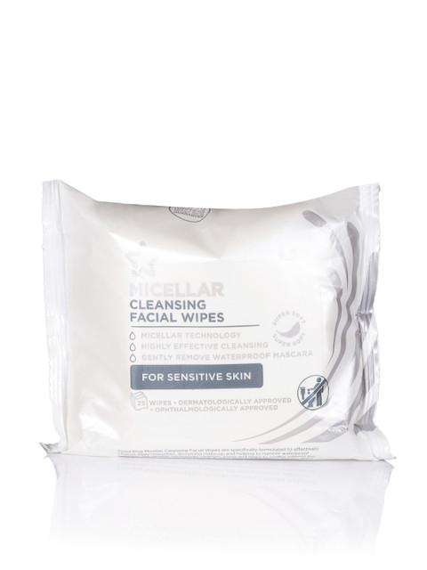 

Superdrug Unisex Micellar Cleansing Facial Wipes, White