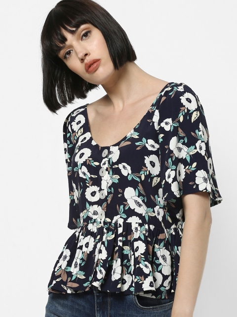 

ONLY Women Navy Blue Printed Top