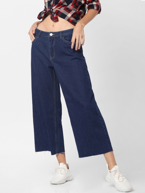 

ONLY Women Navy Blue Flared High-Rise Clean Look Jeans