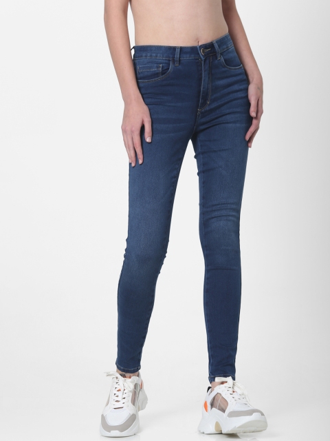 

ONLY Women Blue Skinny Fit High-Rise Clean Look Stretchable Jeans