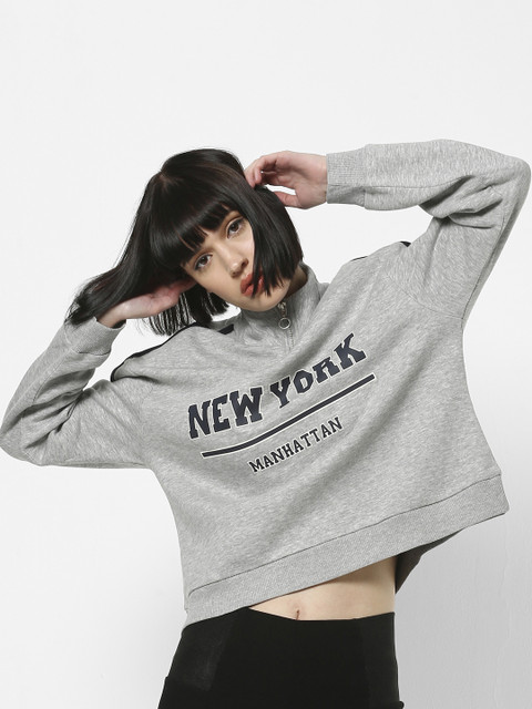 

ONLY Women Grey Printed Sweatshirt
