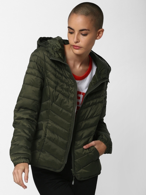 

ONLY Women Green Solid Lightweight Puffer Jacket