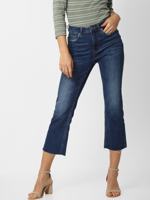 

ONLY Women Blue Straight Fit Mid-Rise Clean Look Stretchable Jeans