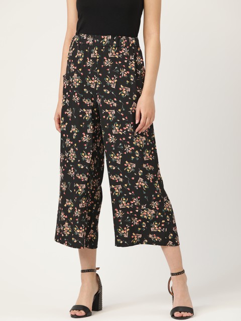 

MANGO Women Black Floral Print Culottes