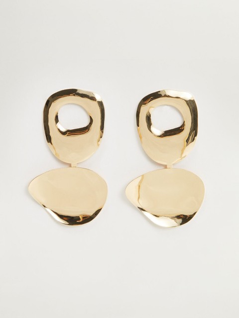 

MANGO Gold-Toned Solid Contemporary Drop Earrings