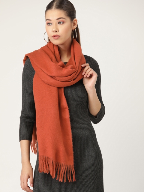 

MANGO Rust Orange Solid Scarf