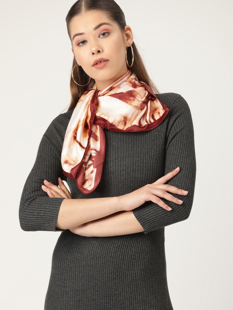 

MANGO Off-White & Brown Dyed Scarf