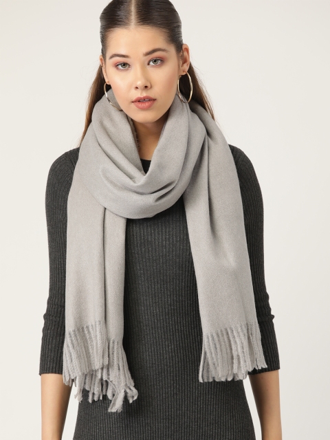 

MANGO Grey Solid Scarf