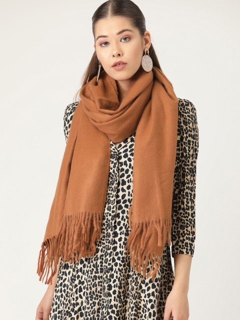 

MANGO Brown Solid Scarf