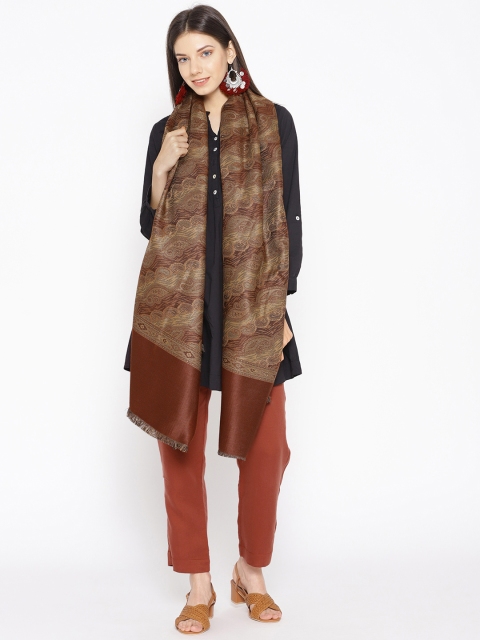 

WEAVERS VILLA Women Brown & Beige Paisley Patterned Shawl
