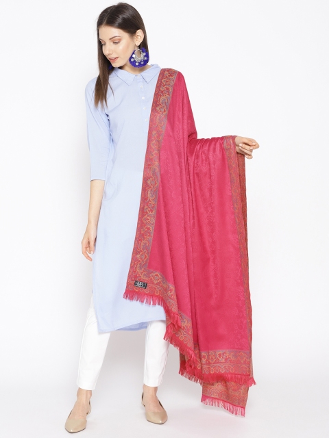 

WEAVERS VILLA Women Pink Paisley Patterned Shawl