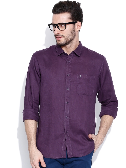 

IZOD Purple Linen Casual Shirt