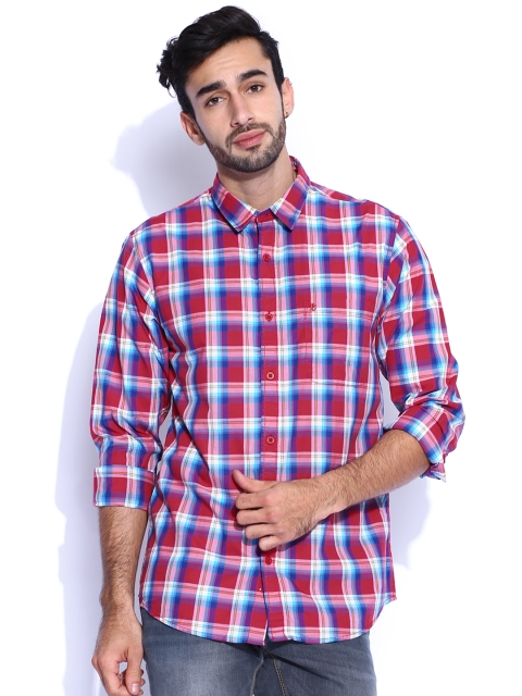 

IZOD Maroon Checked Casual Slim Shirt