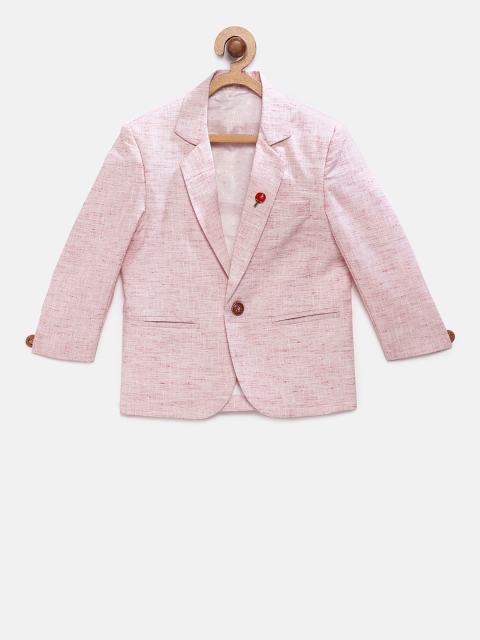

RIKIDOOS Boys Pink Pure Cotton Blazer, Brown