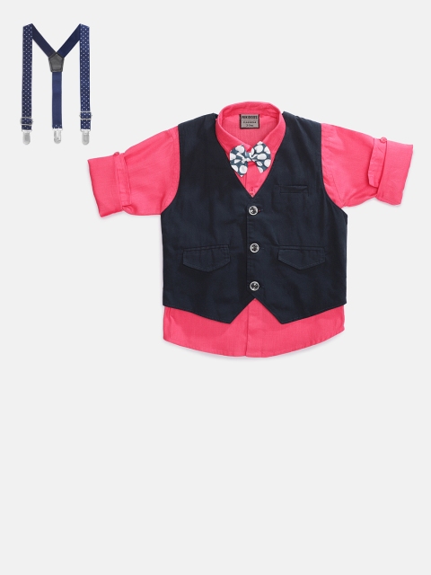 

RIKIDOOS Boys Solid Waist Coat, Navy blue
