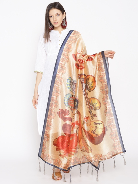 

Shaily Beige & Rust Orange Printed Dupatta