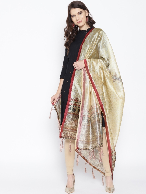 

Shaily Beige & Red Printed Dupatta