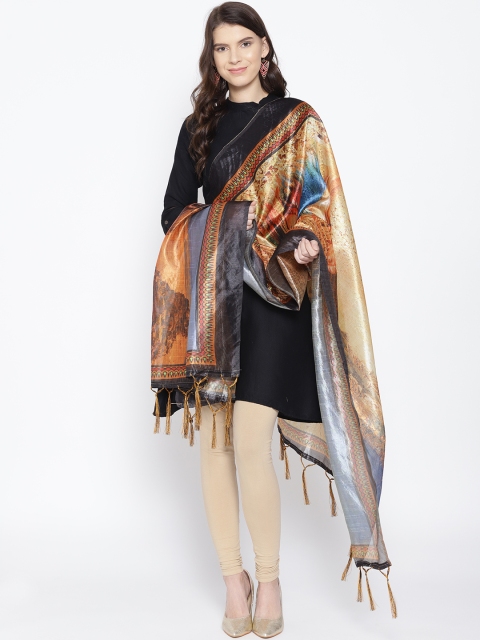

Shaily Mustard Yellow & Blue Printed Dupatta