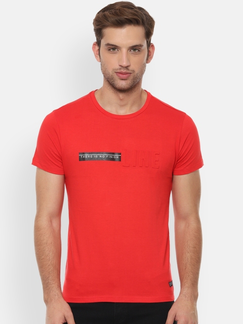 

People Men Red Solid Round Neck T-shirt