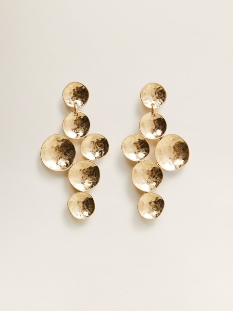 

MANGO Gold-Toned Geometric Drop Earrings