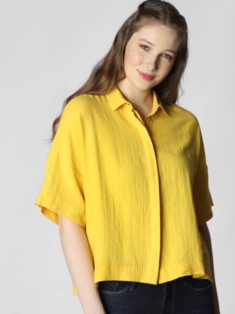 

Vero Moda Women Yellow Solid Casual Shirt
