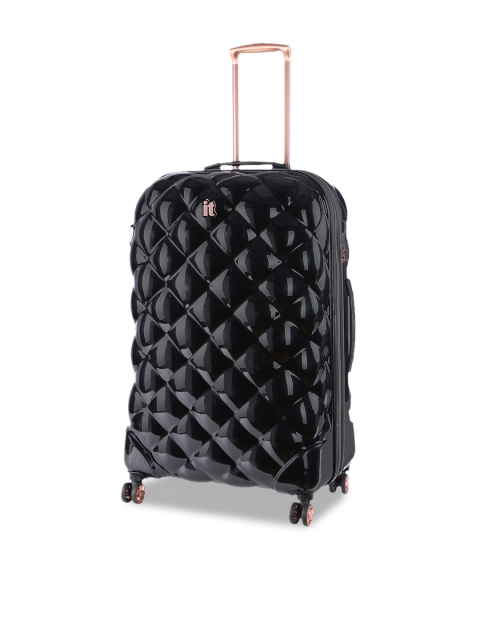 

IT Luggage Black Textured St.Tropez Deux Hard-Sided Cabin Trolley Bag