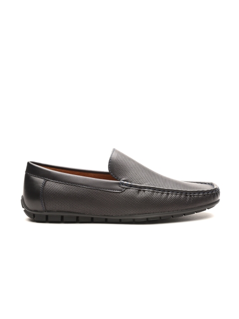 

Carlton London Men Navy Blue Perforated Slip-on Driving Shoes