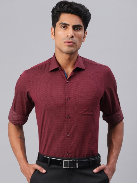 

Peter England Men Maroon Slim Fit Self Design Formal Shirt