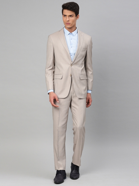 

Peter England Men Beige Solid Tailored Fit Single-Breasted Formal Suit
