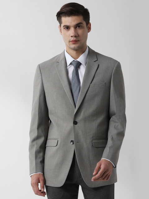 

Peter England Men Grey Solid Regular Fit Single-Breasted Formal Blazer