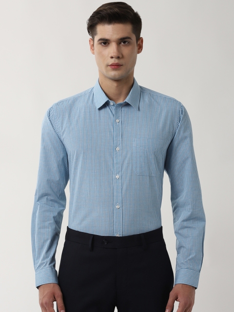 

Peter England Men Blue Slim Fit Checked Formal Shirt