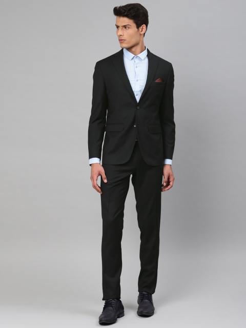 

Peter England Men Solid Single-Breasted Neo-Slim Fit Formal Suit, Black