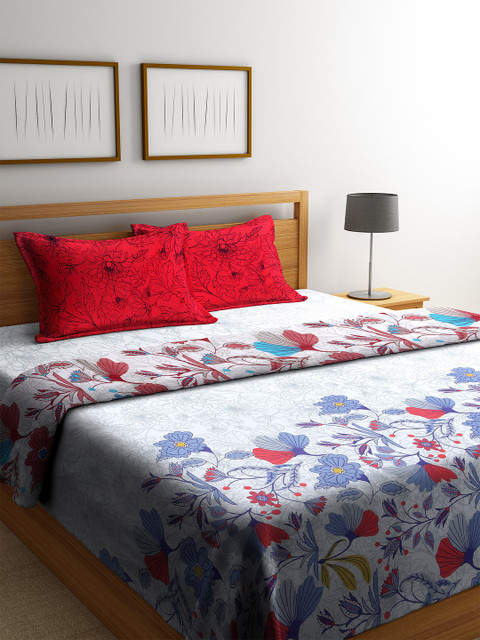 

CORE Designed White & Blue Floral Print Bedding Set with Comforter