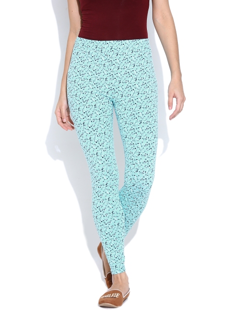 

Sera Turquoise Blue Floral Print Leggings