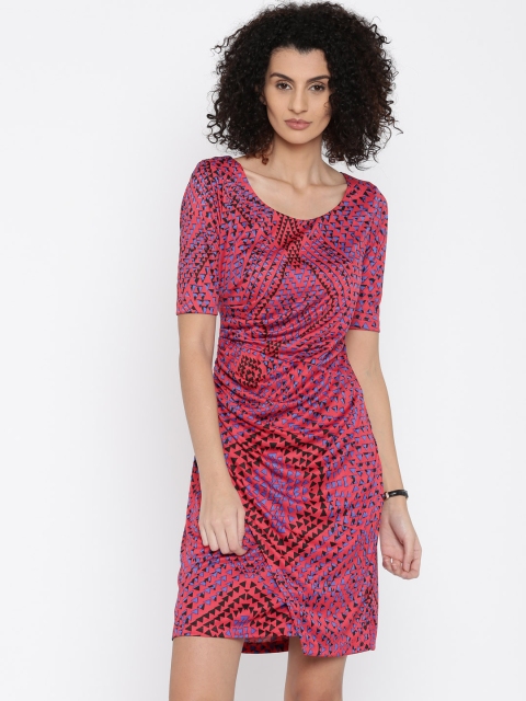 

Wills Lifestyle Red Printed Sheath Dress